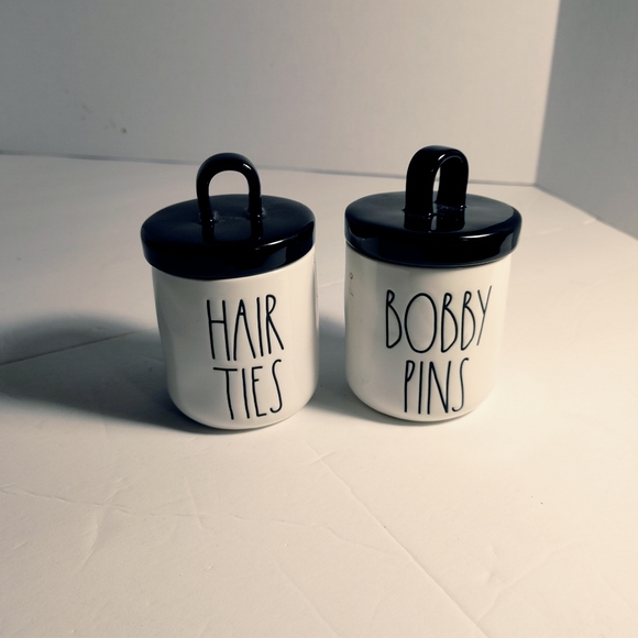 Hair Ties and Bobby Pins Storage Jars Canisters Rae Dunn Collection by Magenta - Picture 8 of 11